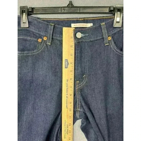 Levis 415 Jeans Women's 31 Relaxed Bootcut Mid Rise Blue Denim Stretch Dark Wash - Picture 6 of 8